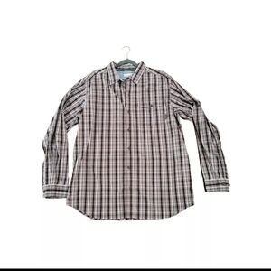 Columbia Omni-Wick Shirt Mens Large Brown Plaid Fishing Outdoors Hiking
